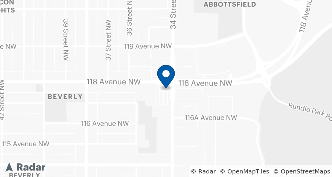 Map of Dairy Queen Location:: 3415 118 Ave NW, Edmonton, AB, T5W 0Z3